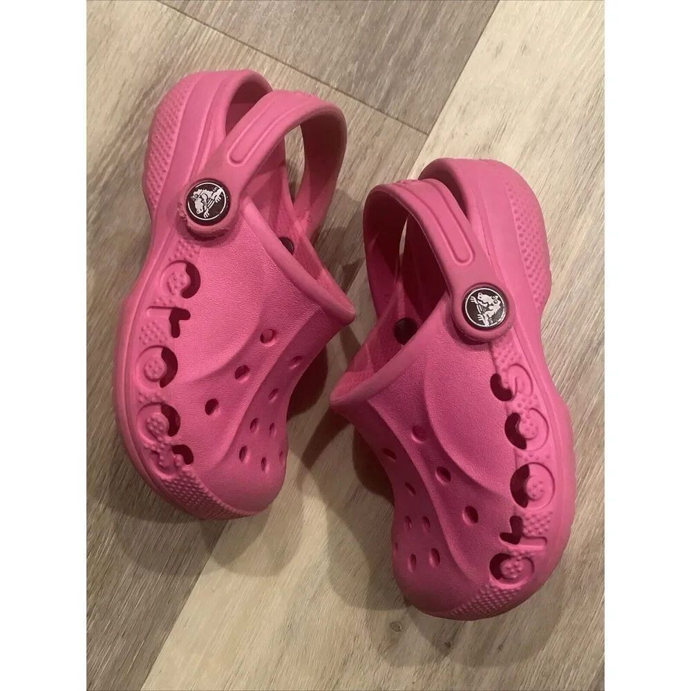 Crocs Coast Clog K Little Girl's Party Pink Sandals 204094-6U9 Size  C10